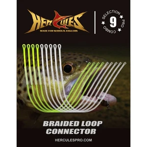 HERCULES 9Pcs Fly Fishing Leader Line Connector Loops Clear and High-Vis Yellow - Picture 1 of 6