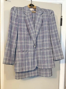 PENDLETON Vintage Blue Red Sophisticates Women’s 2 Piece Skirt Suit Sz 10 - Picture 1 of 14
