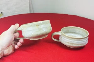 Vtg Large Eric O'Leary Tariki Studio Art Pottery MCM Mug Cup 2 Lot Stoneware - Picture 1 of 8