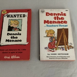 Two “Dennis the Menace” Paperback Books, “Wanted” & “Teacher’s Threat” 1963 - Picture 1 of 4