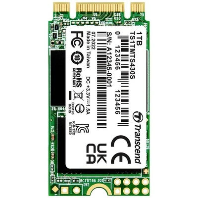 Transcend 430S 1 TB Interne M.2 SATA SSD 2242 M.2 SATA 6 Gb/s Retail TS1TMTS430S - Bild 1 von 2