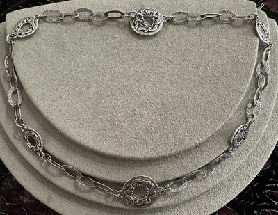 Collar de cadena de 20" Carolyn Pollack Relios de plata de ley ornamentado grabado Foto 1 de 4