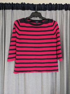 Chaps Top Mujer Mascota. XL Negro Rosa Caliente Rayas Y2K Emo Grunge Manga 3/4 - Imagen 1 de 8