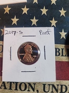 2017 S PROOF Lincoln Shield One Cent Coin Cameo 1c Penny - Picture 1 of 3