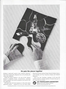 1963 Jet Propulsion Laboratory Print Ad Space Race Cold War Recruiting - Picture 1 of 7