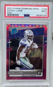 CeeDee Lamb 2020 Donruss Optic Pink Holo Prizm Rated Rookie Cowboys PSA 9 Mint - Picture 1 of 6