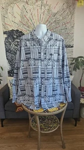 Tanoa Hawaiihemd Herren 3XL Blau Tribal Langarm 6x Tailored Fit Pacific - Bild 1 von 6