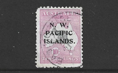 N.W.P.I. 10/- Pink/Grey used. 1 missing perf — 第 1/2 张图片