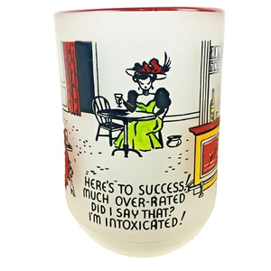 Vintage Frosted Beer Glass Mug Bar Scene Humor - Picture 1 of 11
