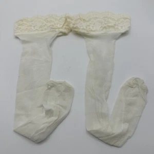 Victoria Secret feine Strumpfwaren Spitzenoberschenkel hoch weiß im Kleinen - Bild 1 von 10
