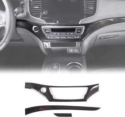 2016-2022 FOR HONDA PILOT CARBON FIBER CENTER DASH TRIM - 3 PC HIRUFAIT - Image 1 of 4