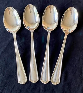 1847 Rogers Bros Pattern RG84 set 4 Soup Spoons, silverplate - Picture 1 of 5