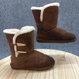 Bearpaw Boots Womens 6 Abigail Ankle Winter 682W Brown Suede Genuine Sheepskin - Picture 1 of 20