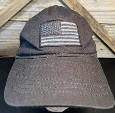 Academy Sports & Outdoors Black Adjustable Adult Baseball Ball Cap Hat USA Flag - Image 1 of 4