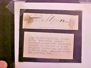 John Adolph DAHLGREN Autograph Signature FAMOUS CIVIL WAR Inventor Navy Officer - Picture 1 of 3