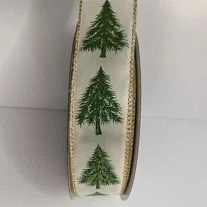 Member's Mark Christmas Trees Gold Edge 50 Yards Wired Edge Ribbons 1.5”W - Picture 1 of 5