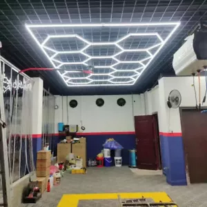 LED-Beleuchtung 14 Sechseck Detaillierung Garage Werkstatt Einzelhandel maßgefertigte Leuchten mit RAND - Bild 1 von 22
