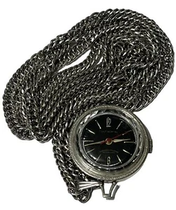 Collar colgante reloj continental hecho en Suiza esfera negra - Imagen 1 de 5