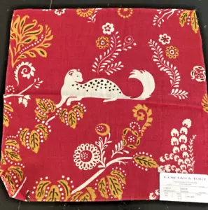 COWTAN & TOUT Savoy in Gold, Red 17 1/2 x 18" Animal Print Fabric Sample pc 2 - Picture 1 of 3