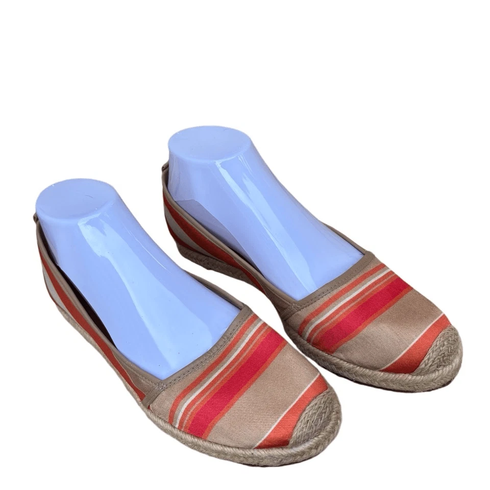 Antonio Melani Teegan Espadrilles Stripped Flat Slip On Shoes Orange Tan Size 9 - Image 1 of 4