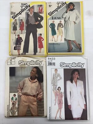 Vintage 80s Uncut Factory Folded Lot Of 4 Dress/Skirt Etc. Patterns Size 12 C19C - Image 1 of 4