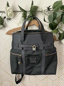 Bolso bandolera convertible HENRI BENDEL Jetsetter gris/dorado nailon *LEER* - Imagen 1 de 11