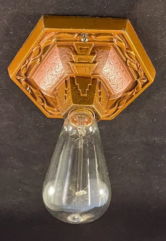 1920-30s Art Deco cast Iron flush mount fixture Cover