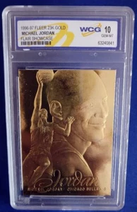 1996-97 Michael Jordan Fleer 23K Gold Gem MT 10 - Picture 1 of 2