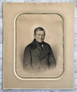 Auguste Henri J.PIDOUX (1809-1870) Charcoal Portrait A Man Costume 1852 - Picture 1 of 11