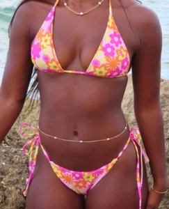 NEW Blossom String Bikini Top & Bottom Size Medium Ervys Jewel - Picture 1 of 11