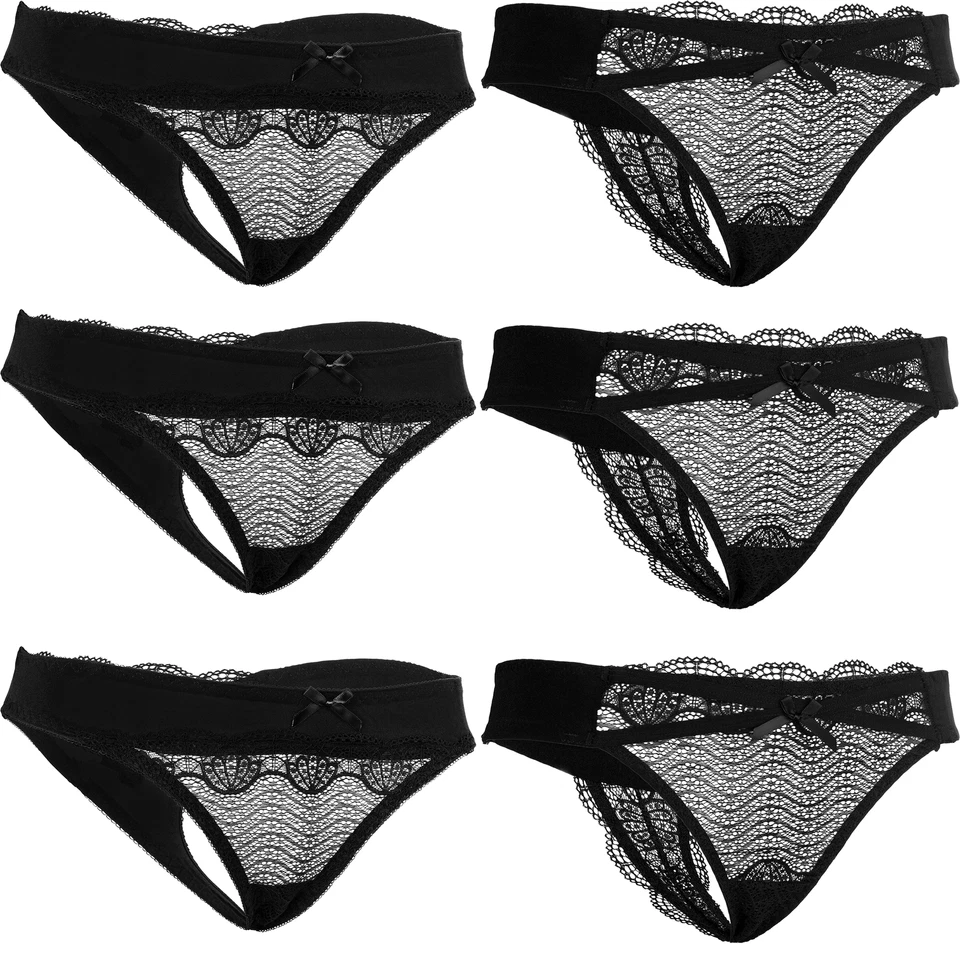Fabio Farini 6er Set Damen String Set Spitze Tanga - Bild 1 von 1