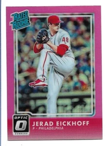 Jerad Eickhoff 2016 Panini Donruss Optic Pink Rated Rookie #63 Phillies RC - Picture 1 of 2