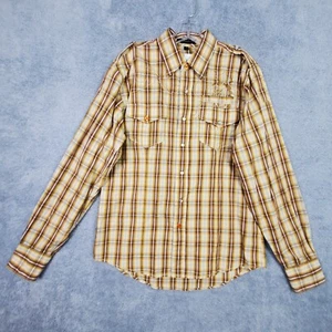 NWT Monarchy Mens Western Shirt L Beige Embroidered Rockabilly Snap Pearl Button - Picture 1 of 24