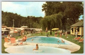 1974 HOTEL KENNEY JONES FALLS ONTARIO CANADA RIDEAU LAKES SWIMMING POOL POSTCARD - Imagen 1 de 2