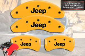 2015-2017 "Jeep" Renegade Front + Rear Yellow MGP Brake Disc Caliper Covers 4pc