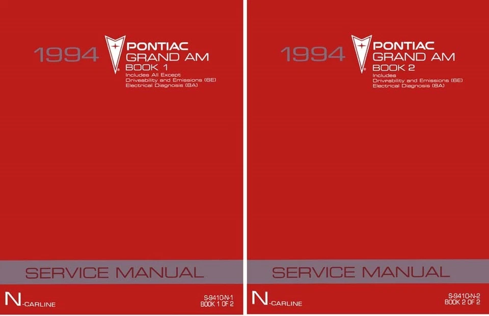 Pontiac Grand Am 1994 manual de reparación de servicio de taller Foto 1 de 1