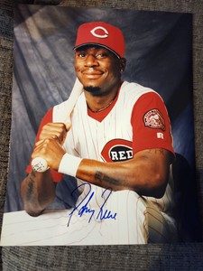 Pokey Reese Cincinnati Reds Auto 8 x 10 Photo 