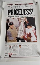 Lot Of 4 Detroit Red Wings Stanley Cup Detroit Free Press Front Page Posters