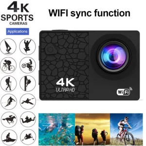4K Sport Aktion Wasserdicht Kamera WiFi Helmkamera Unterwasser Action Camcorder~ - Bild 1 von 10