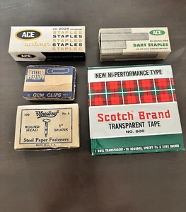 VTG Noesting Fasteners Scotch tape Ace Staples Steel City Clips Office Supplies - Picture 1 of 9