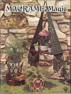MACRAME MAGIC Pattern & Instruction Book Angel Lamp Planter Shelf Plant Hangars - Picture 1 of 3