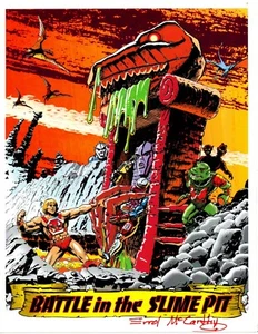 MASTERS OF THE UNIVERSE "Battle in the Slime Pit" SIGNIERTER Druck Errol McCarthy - Bild 1 von 1