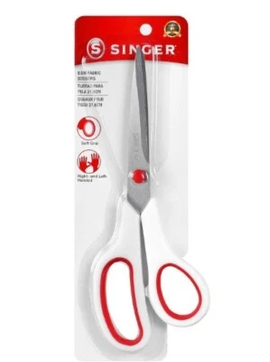 SINGER Bent Fabric Scissors with Comfort Grip, Red & White 0445 - Image 1 of 4