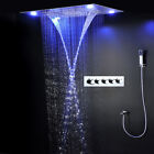 Luxury LED Shower Faucets Kit Waterfall Rainfall Cold And Hot Diverter Valve