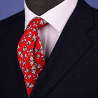 Assorted Floral 3" Red Skinny Tie Designer Cotton Woven Necktie Sexy Luxury