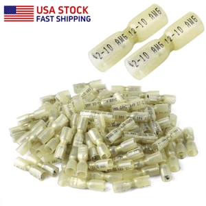 50-400pcs Insulated 12-10AWG Heat Shrink Wire Connectors Female Spade Terminals - Picture 1 of 12