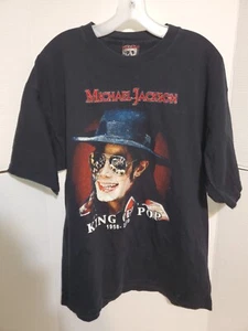 Vintage Rock & Death King of Pop 2-sided Michael Jackson Embroidered T Shirt XL - Picture 1 of 4