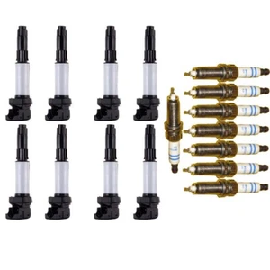 Ignition Coil + Bosch Spark Plugs Sets For BMW E71 F02 750Li F01 750i 4.4L - Picture 1 of 4