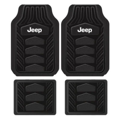 New 4pc JEEP All Weather Pro Heavy Duty Rubber Floor Mats Set Official Licensed - Image 1 of 4