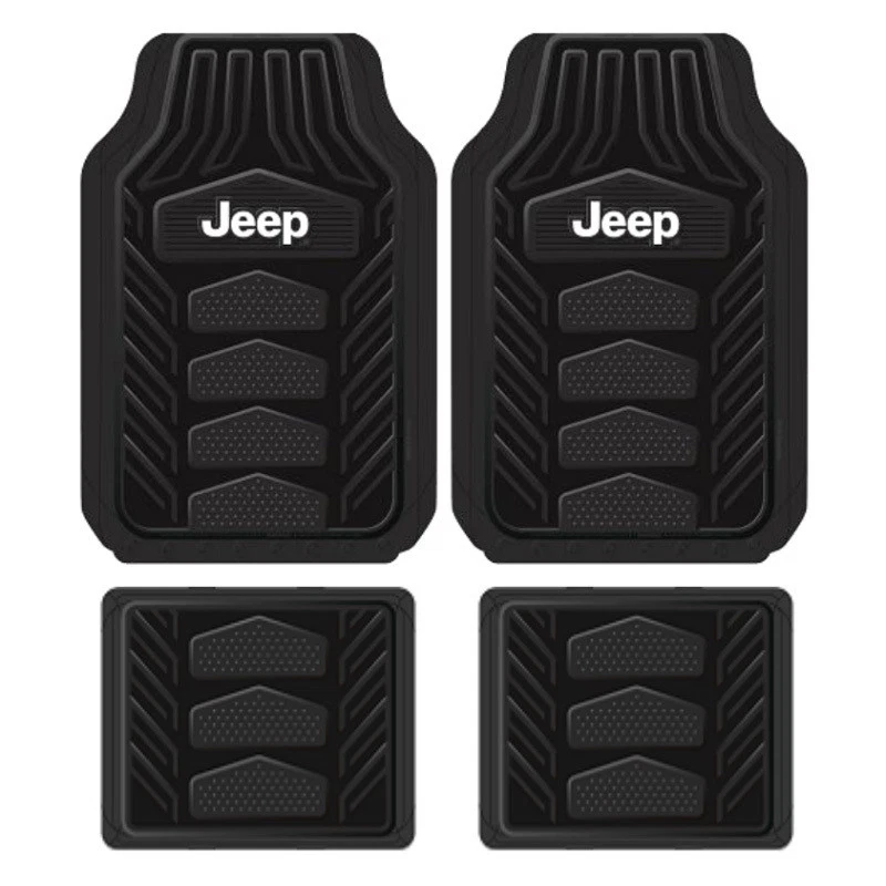 New 4pc JEEP All Weather Pro Heavy Duty Rubber Floor Mats Set Official Licensed - Image 1 of 4